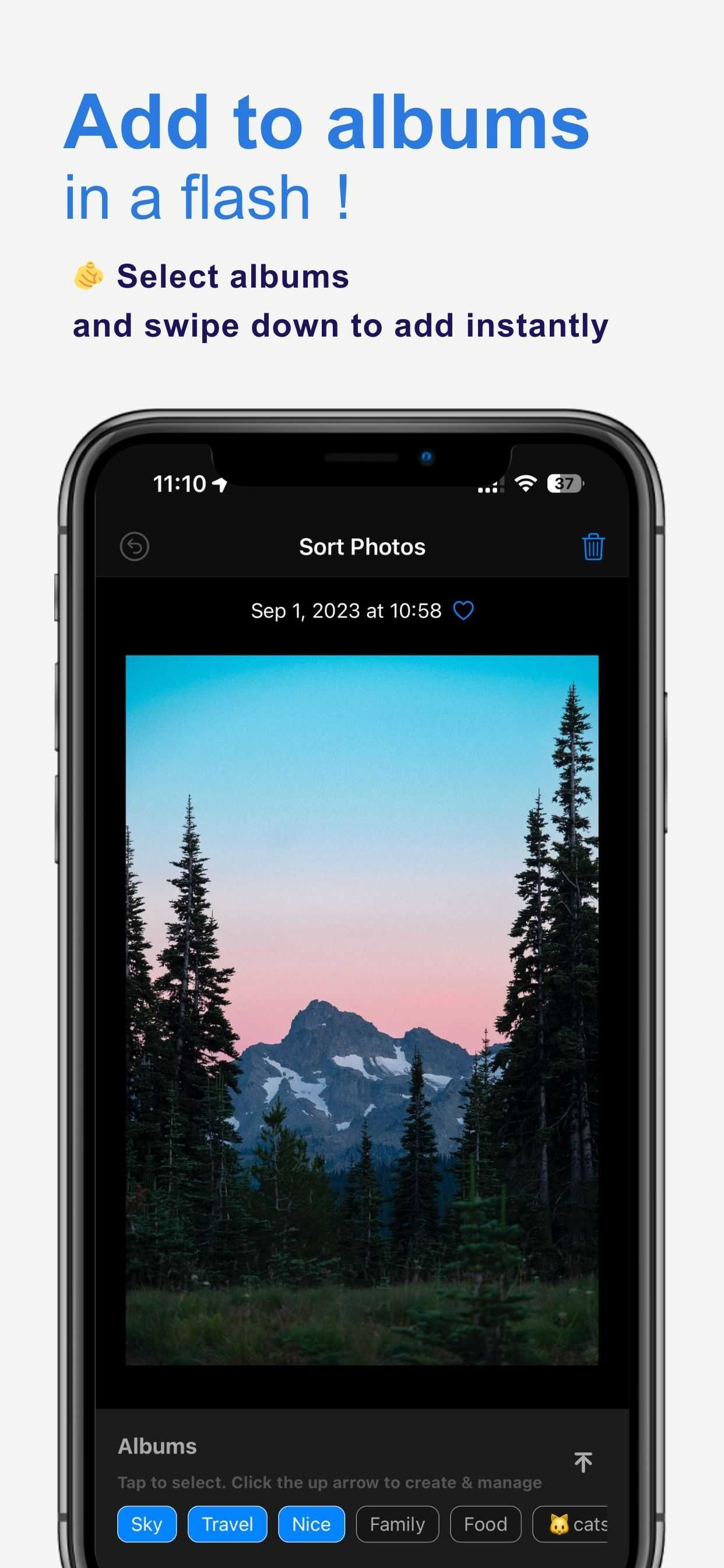 Swipe Down to Sort
